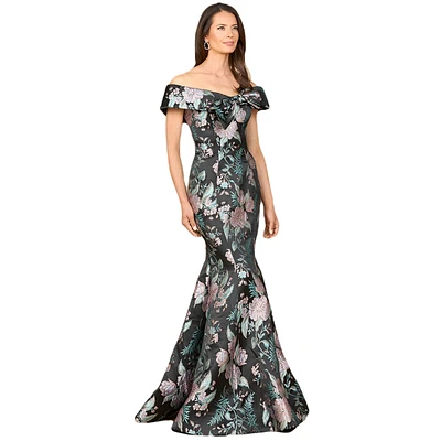 Lara Women's Fitted, Mermaid Brocade Gown