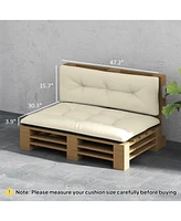 Outsunny 2 Seat Pallet Cushions 3.9 in. Sofa Cushions, Dark