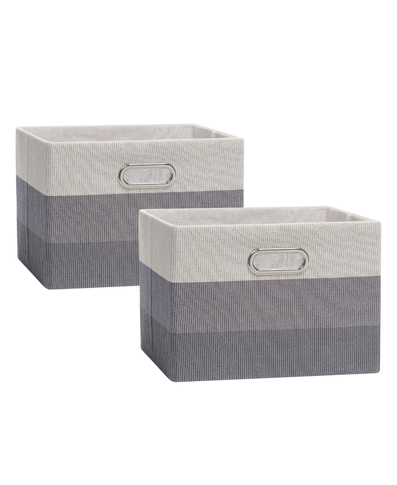 Lambs & Ivy Gray Ombre Foldable/Collapsible Storage Bin/Basket- 2 Pack