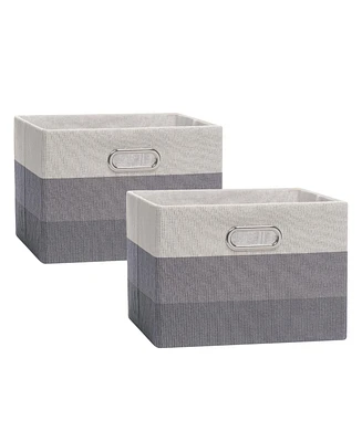 Lambs & Ivy Gray Ombre Foldable/Collapsible Storage Bin/Basket- 2 Pack
