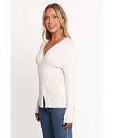 Petal and Pup Women's Hannon Ribbed Crossover Knit Sweater