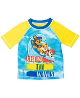 Paw Patrol Little Boys Pullover Rash Guard and Swim Trunks