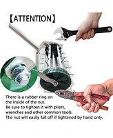 Heavy Duty Rolling Lawn Aerator,Rolling Lawn Aerator, Rotary Push Tine Spike Soil Lawn Aerator Gardening Tool with 3-Piece Long Steel Handle for Garde