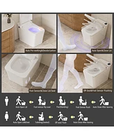 Casainc Smart Toilet with Auto open & close, Heated seat, Foot Sensor Flush, Modern Toilets with Led Display for Bathrooms