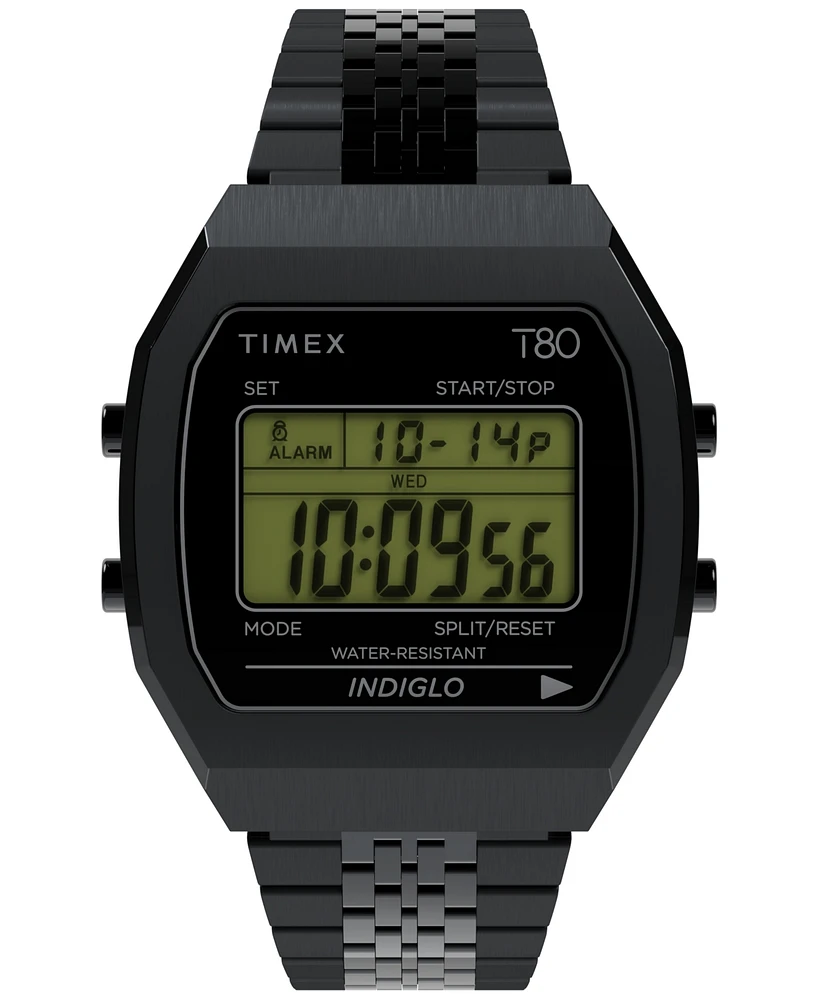 Timex Men's Quartz Digital Black Stainless Steel Watch, 36mm