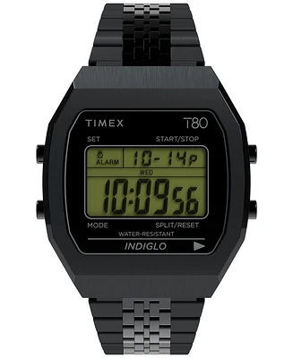 Timex Men's Quartz Digital Black Stainless Steel Watch, 36mm
