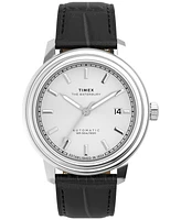 Timex Men's Mechanical Automatic Black Leather Watch
