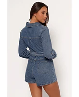Petal and Pup Women's Brady Denim Romper