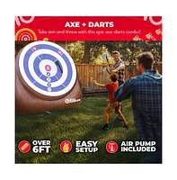 Swooc Bull Hawker | Giant Axe Darts (Over 6ft Tall) w/ 15+ Games | Axe Throwing Game for Backyard w/ Air Pump | Carnival Game