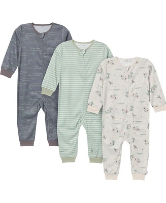 Gerber Toddler Boys Footless Pajamas with Reverse Zipper, 3-Pack