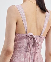 Reistor Women's Perfect Floral Maxi with Tapered Straps Pink