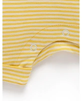 Purebaby Baby Yellow Striped Short Romper