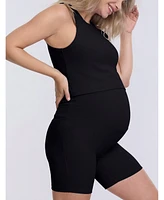 Motherhood Maternity Crew Neck Racerback Cropped Tank