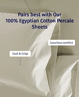 Luxury 100% Egyptian Cotton Pillowcases King Set of 2 - Classic Percale, Soft & Breathable, Fits Pillows
