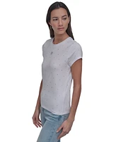 Dkny Jeans Petite Rhinestone-Embellished T-Shirt