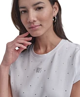 Dkny Jeans Petite Rhinestone-Embellished T-Shirt