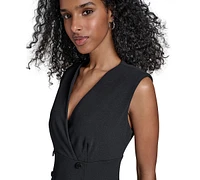 Calvin Klein Women's Scuba-Crepe Faux-Button Dress