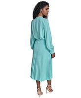 Calvin Klein Women's Tie-Neck Pleated-Skirt Dress