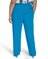 Calvin Klein Plus Lux Modern Fit Mid Rise Straight-Leg Pants