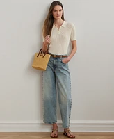 Lauren Ralph Lauren Petite High-Rise Wide-Leg Cropped Jeans
