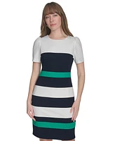 Tommy Hilfiger Women's Colorblocked Scuba-Crepe Dress