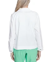 Alfred Dunner Petite Rise & Shine Soutache Fringe Trim Jacket