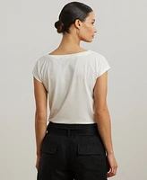 Lauren Ralph Petite Cotton-Blend Jersey Graphic Tee