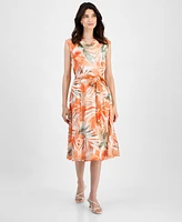 Kasper Women's Printed Cowl-Neck Chiffon Dress
