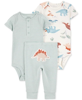Carter's Baby Boys 3-Pc. Cotton Dinosaur Little Character Set