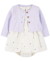 Carter's Baby Girls Cotton Bodysuit Dress & Cardigan, 2 Piece Set