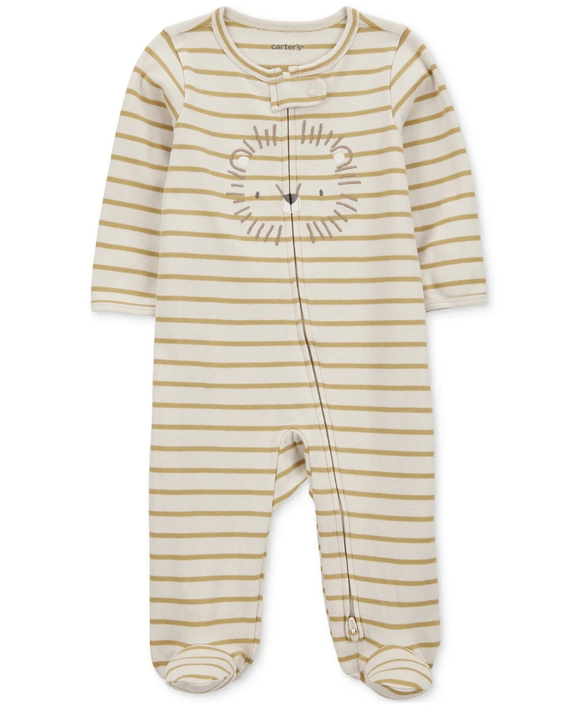 Carter's Baby Boys Cotton Lion Striped Sleep & Play Pajamas