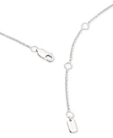 Lauren Ralph Lauren Sterling Silver Cubic Zirconia Station Collar Necklace, 16" + 3" extender