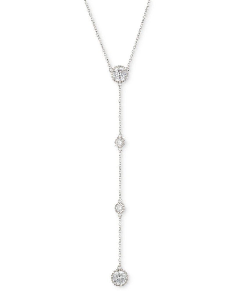 Lauren Ralph Lauren Sterling Silver Cubic Zirconia Lariat Necklace, 16" + 3" extender
