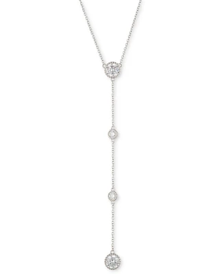 Lauren Ralph Lauren Sterling Silver Cubic Zirconia Lariat Necklace, 16" + 3" extender