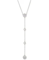 Lauren Ralph Lauren Sterling Silver Cubic Zirconia Lariat Necklace, 16" + 3" extender