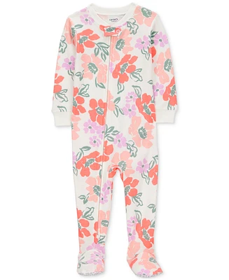 Carter's Baby Girls 1-Piece Floral 100% Snug-Fit Cotton Footed Pajamas