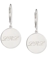 Lauren Ralph Lauren Sterling Silver Logo Script Drop Earrings