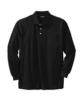 KingSize Big & Tall Long-Sleeve Shrink-Less Pique Polo