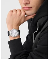 Plein Sport Men's Metronaut Three Hand Quartz Black Silicone Strap Watch, 42mm