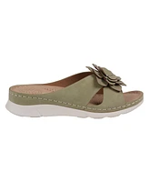 Gc Shoes Women's Claire Flower Rosette Comfort Sandals