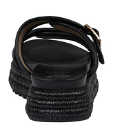 Gc Shoes Women's Lorena Woven Double Band Slide Platform Sandals