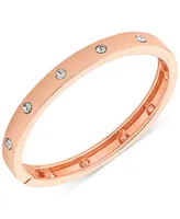 Guess Rose Gold-Tone Hinge Bracelet with Clear Stones