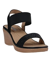 Gc Shoes Women's Nia Embellished Elastic Wedge Sandals