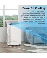 Cowsar 12000 Btu 4-in-1 Portable Ac, 24H Timer, 450sq.ft, <53dB, Low Noise, Stand Up,Bedroom