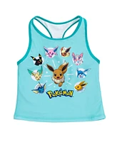 Pokemon Girls Eevee Racerback Upf 50+ Tankini Top and Swim Shorts Outfit Set