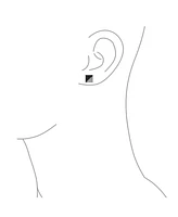 Bling Jewelry Geometric Black White Cz Stud Earrings , Sterling Silver, 8MM Square