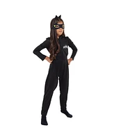 Miraculous Cat Noir Zip Up Cosplay Costume Coverall Tail Mask and Headband 4 Piece Set
