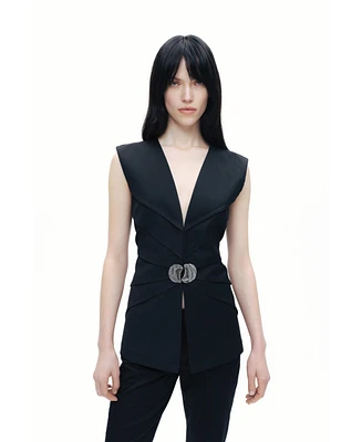 Nocturne Women's Metal Accessory Detailed Vest