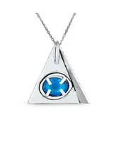 Bling Jewelry Free Mason Masonic Talisman Pendant Necklace with Blue Horus Eye Sterling Silver