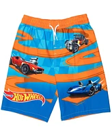 Hot Wheels Boys Upf 50+ Pullover Rash Guard and Swim Trunks Outfit Set to